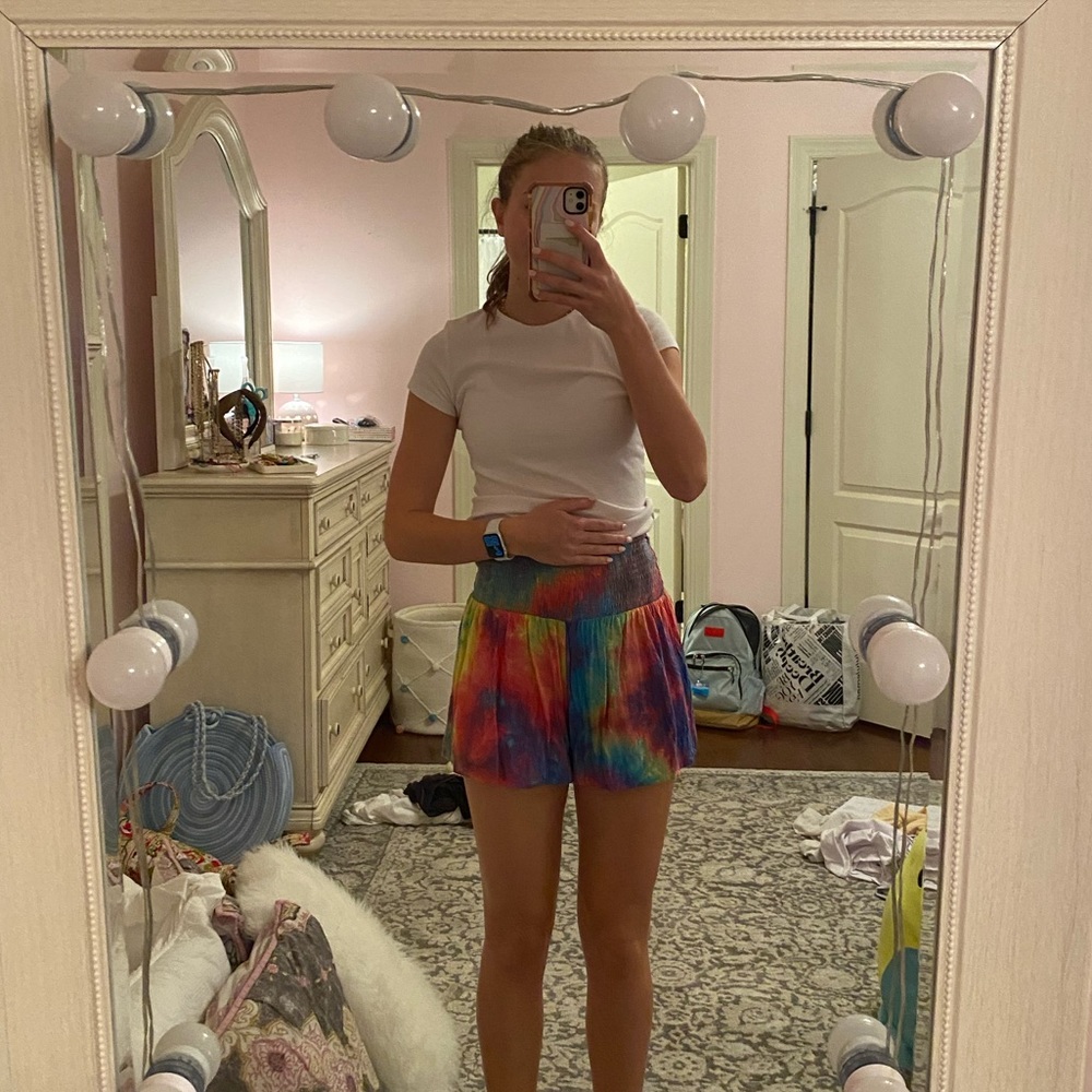 TCEC rainbow tie dye shorts